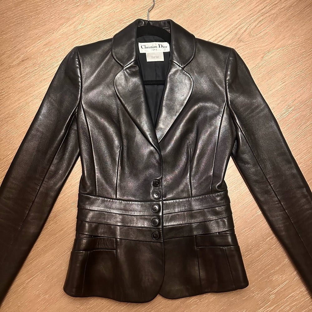 Christian Dior Jacket Black Lambskin Leather